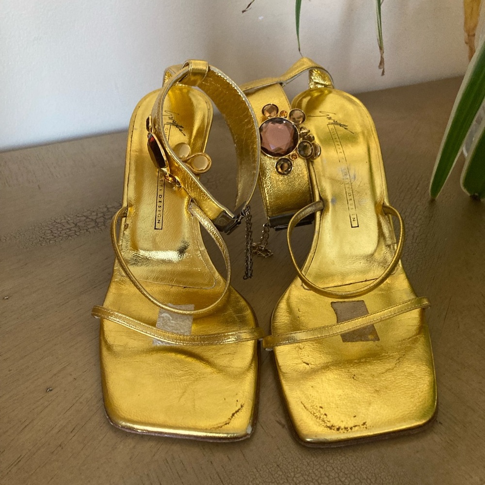 Giuseppe Zanotti Gold Embellished Heels *RARE*